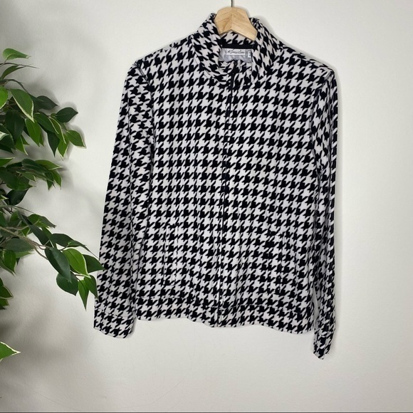Kim Rogers Jackets & Blazers - Kim Rogers houndstooth turtle neck jacket sweater